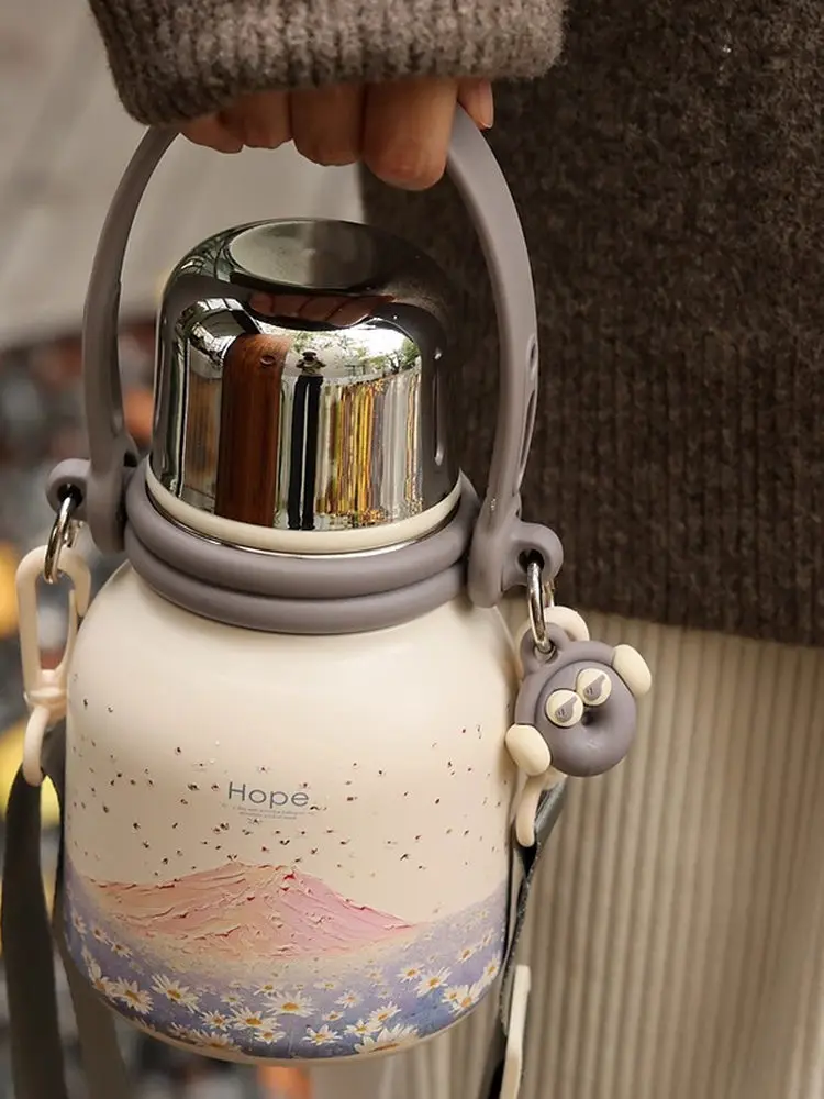

New Large Capaci Stainl Steel Insulated Tea Pot European Sle Outdoor Drinking Water Bottle for Girls Students