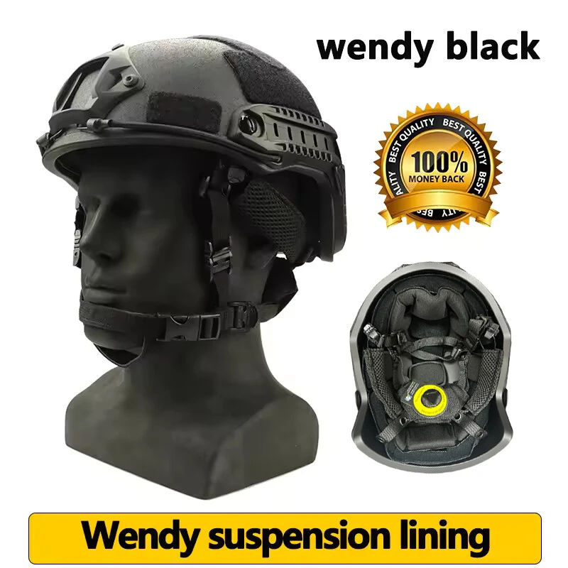 Hełm taktyczny FAST Kevlar Wysokiej Jakości Hełm Taktyczny FAST Wendy z Poduszką Pływającą Hełm Taktyczny do Polowań na Zewnątrz — 2
