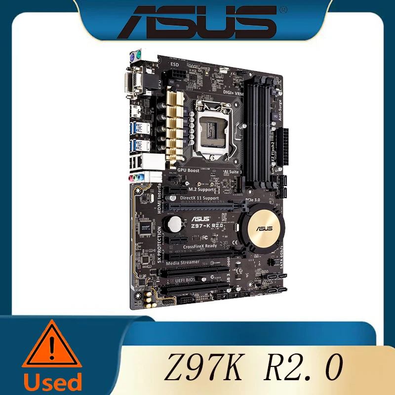 

Z97-K R2.0 Asus Z97-K R2.0 Материнская плата для настольных ПК Z97 с разъемом LGA 1150 i7 i5 i3 DDR3 32G SATA3 ATX Оригинальная разборка