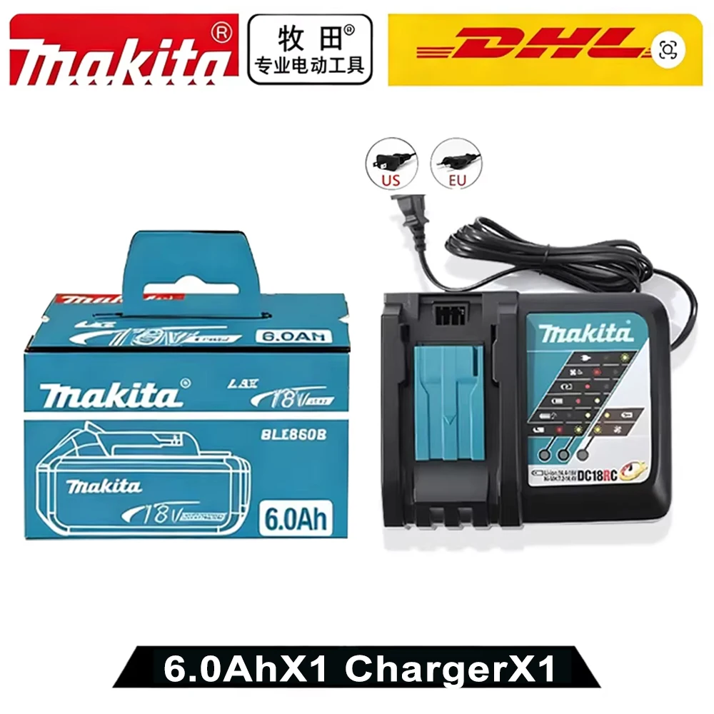 

100% original Makita battery, 18V 6.0Ah rechargeable battery, replacing Makita BL1830BL1840BL1850BL1860B, power tool battery