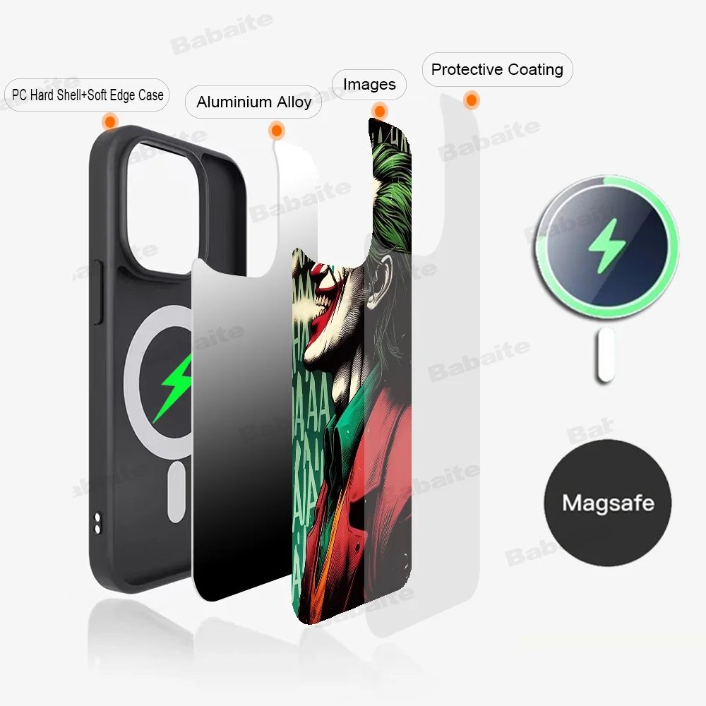 Clown Buffoon J-Joker Phone Case Magnetic Case For iPhone 16 14 13 12 11 15 Pro Max Plus For Magsafe Wireless Charge