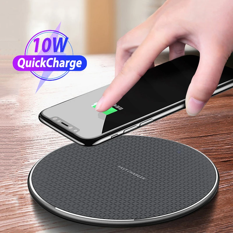 Wireless Charger Pad Stand Desktop Mobile Phone Chargers 10W Fast Charging Dock Station For iPhone 15 14 13 12 Samsung Xiaomi