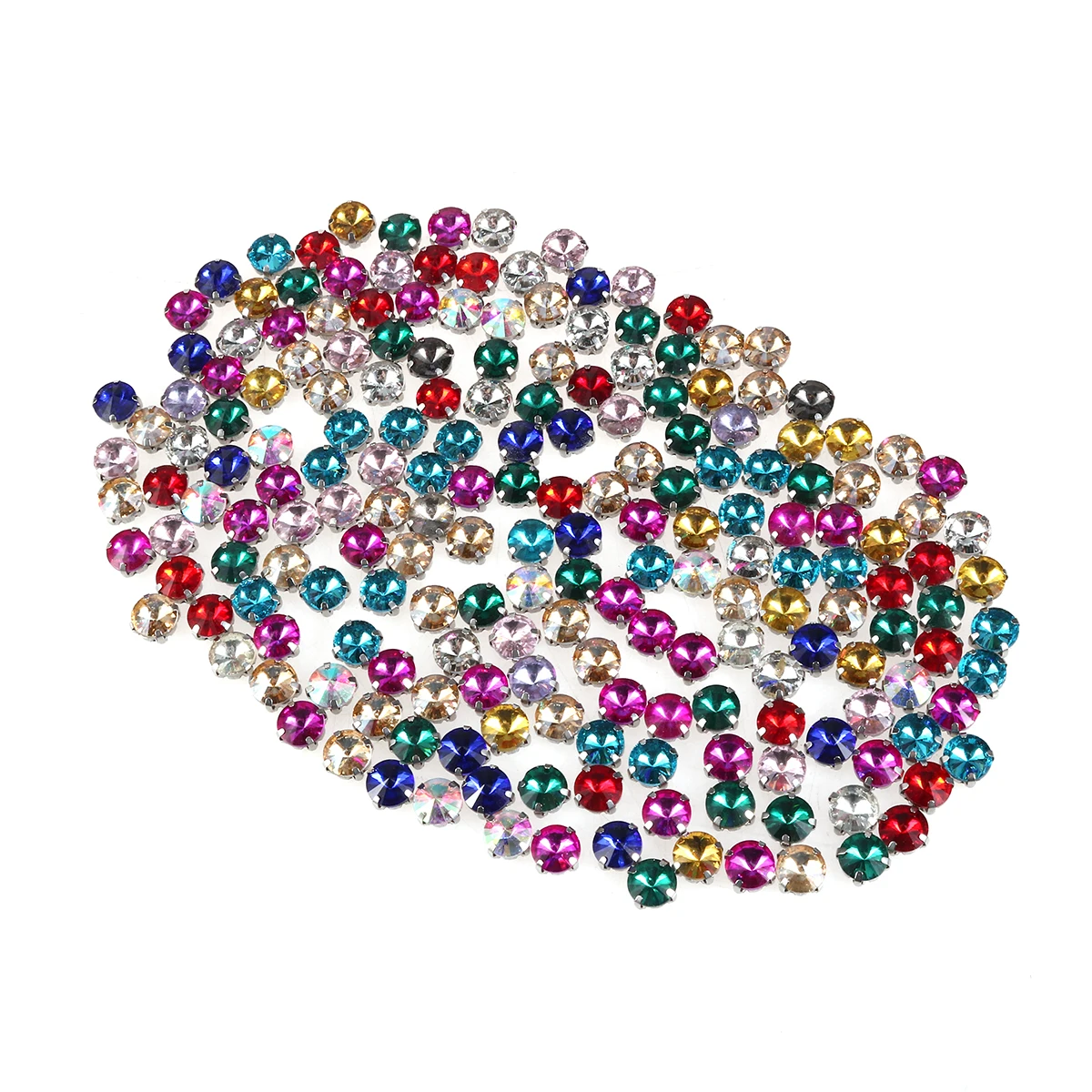 

200 Pcs Four-corner Claw Drill Round Rhinestones Glass Accessories High Purity Shining Colors Hard Abrasion Resistant Garment