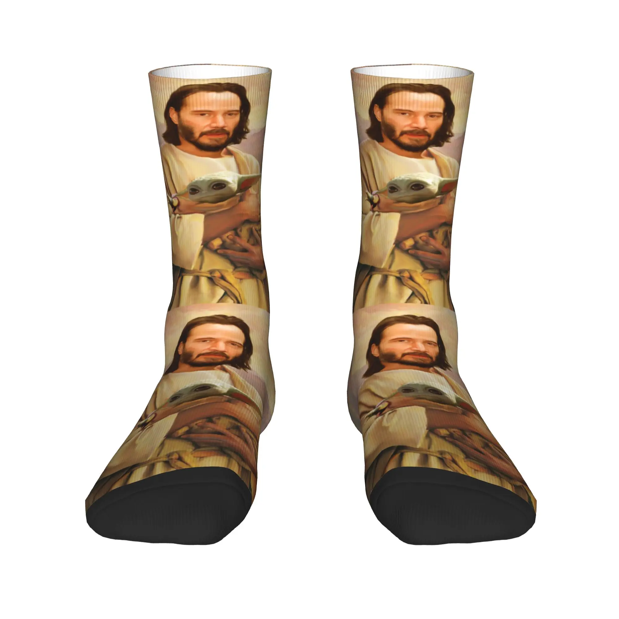 

Милые носки Иисус Сент Киану Ривз и детские носки для экипажа, мужские чулки с 3D принтом, женские