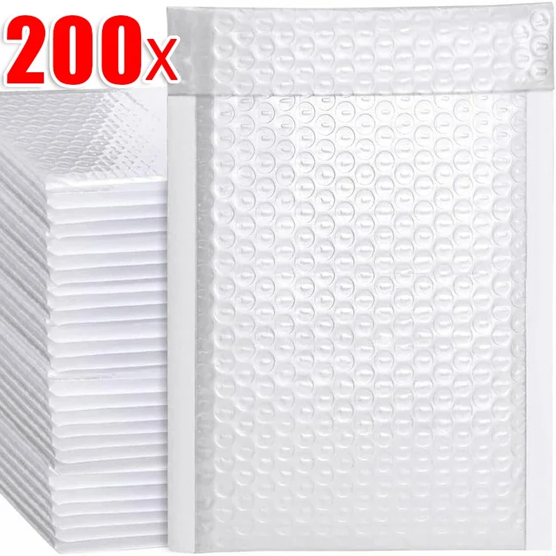 200/10pcs Bubble Mailer Self Seal Bag Padded Plastic Envelopes Self-Lock Envelope Bags for Business Mailing Shipping Packaging