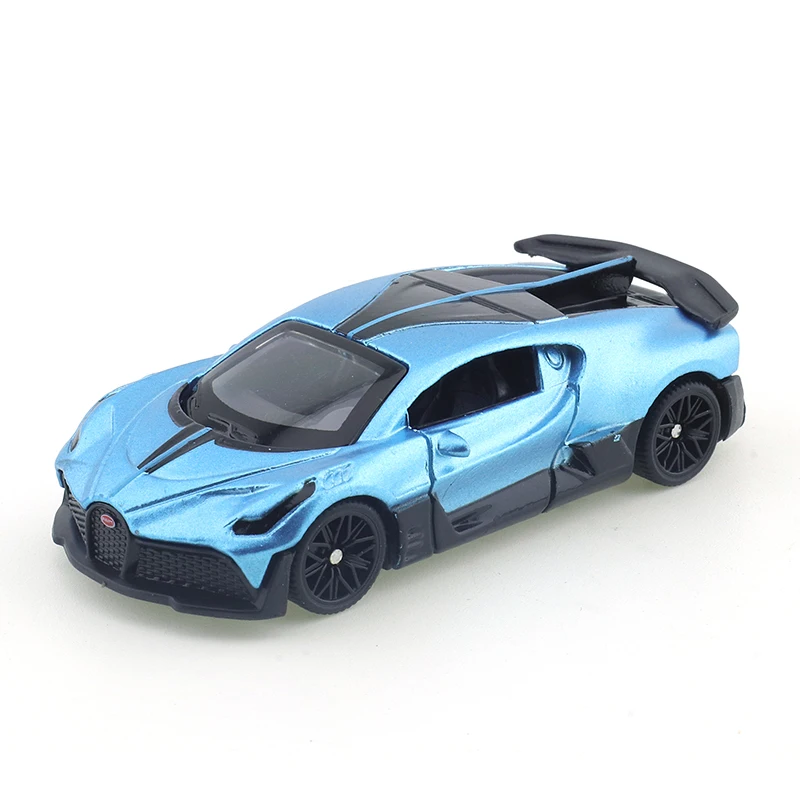 TSC 1:64 Microalloy Die-cast Metal Car Model Bugatti Divo Carbon Grey/Metal Blue Kids Xmas Gift Toys for Boys