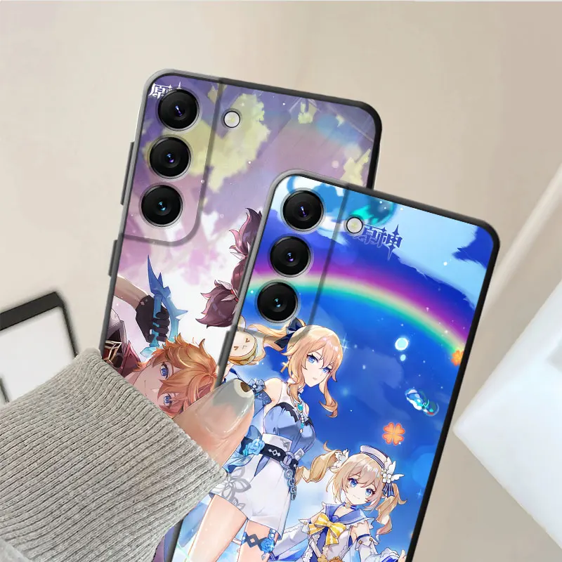 Genshin Impact Anime Cute Case for Samsung Galaxy S23 Note 20 Ultra 10 Plus 8 9 S20 S22 S21 Note9 S20 FE Luxury Cover TPU Soft