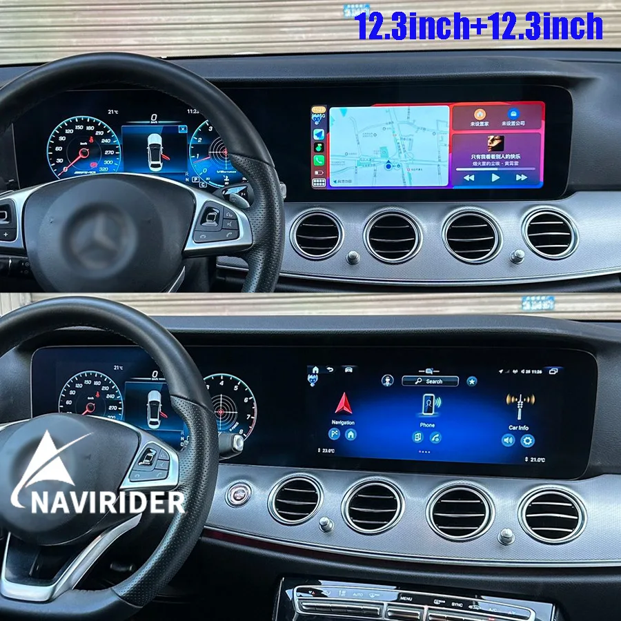 

24.6'' Digital Version Dual Screen Car Radio Android 13 Carplay For Mercedes Benz E-Class W213 2016-2020 Multimedia Player
