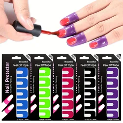 50pcs U-Shaped Nail Protector Stickers Disposable Nail Polish Anti-Overflow Stickers Nail Protectors for Gel Polish Fingers