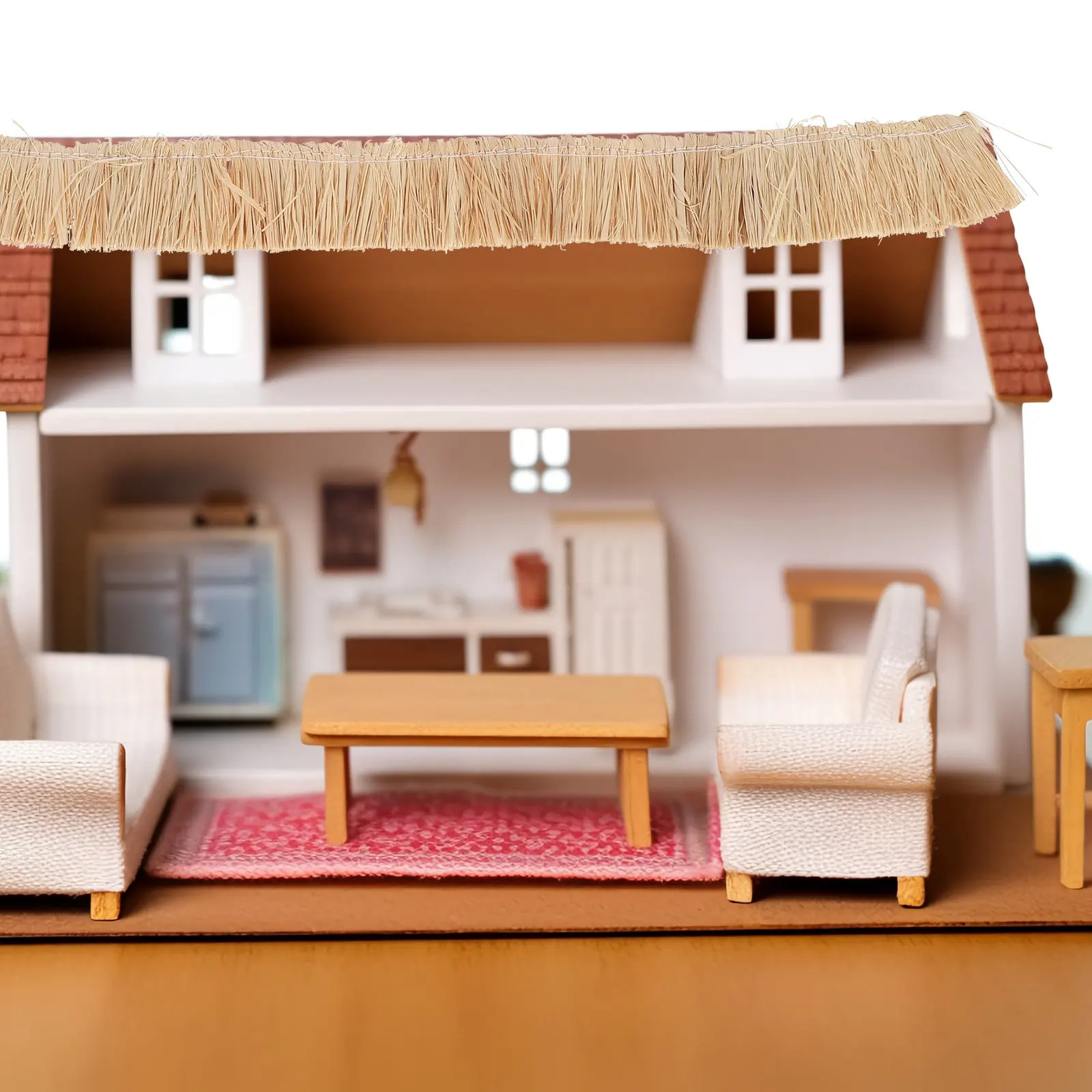 

6Pcs Realistic Fake Thatch Roofing Rolls Miniature Straw Roof Decoration for Fairy Garden Diorama Craft DIY Landscape