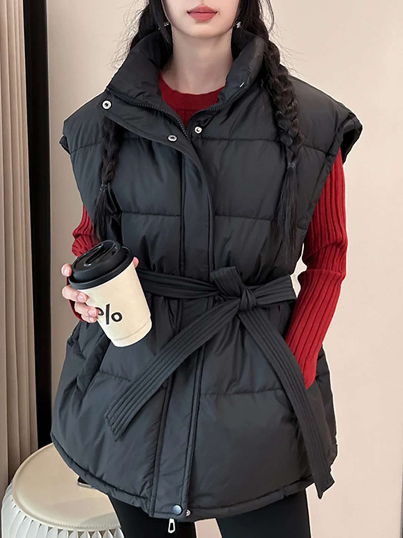 Veste décontractée rembourrée en coton à manches longues, Design à manches droites, haut confortable pour femmes, tendance, vêtements d'extérieur