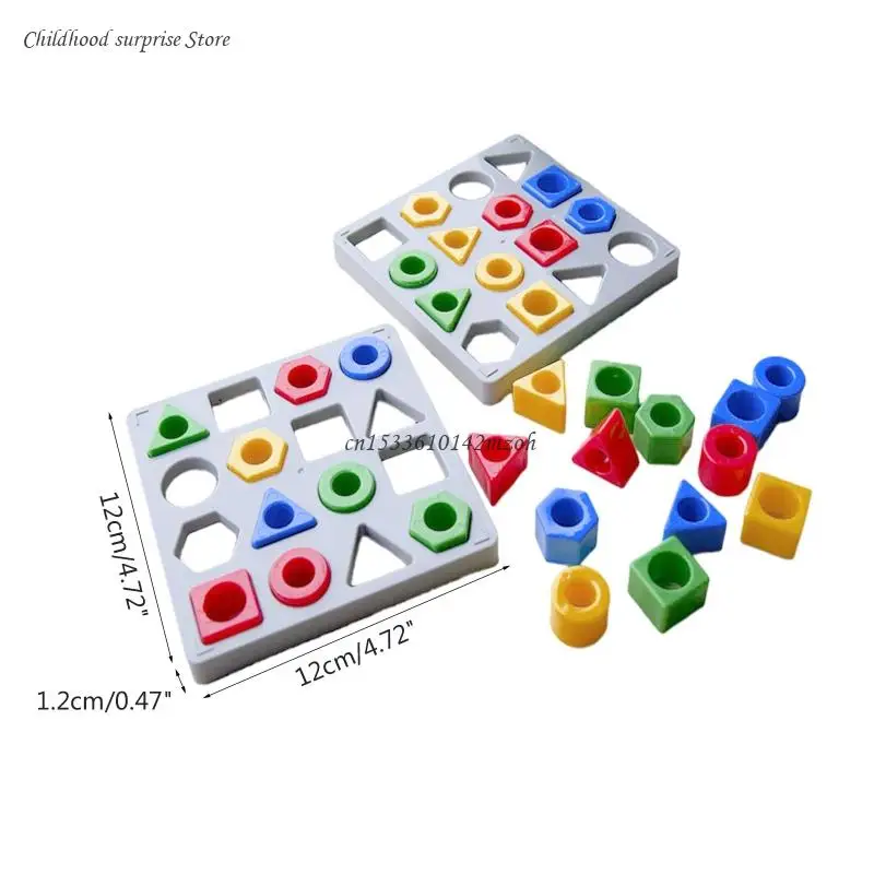 Match Toy Geometric Puzzle Block for Activity Center Primary Learning Toy Dropship