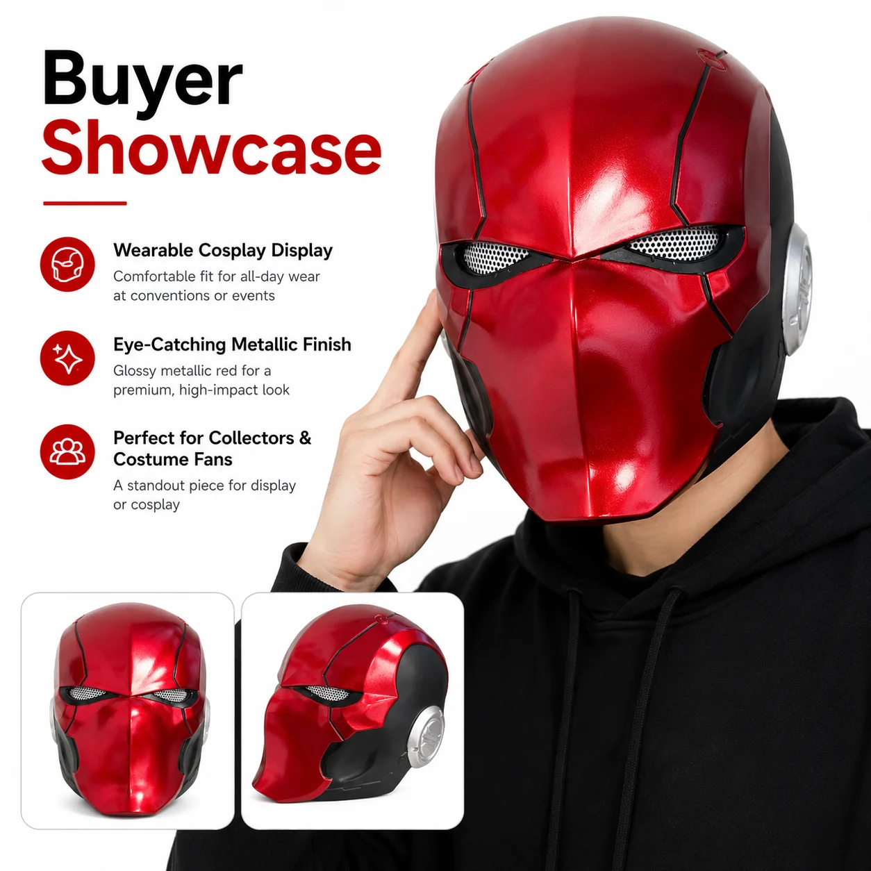 Rode Kap Masker Draagbaar Arkh - Cosplay Fire Prop recensie en prijs