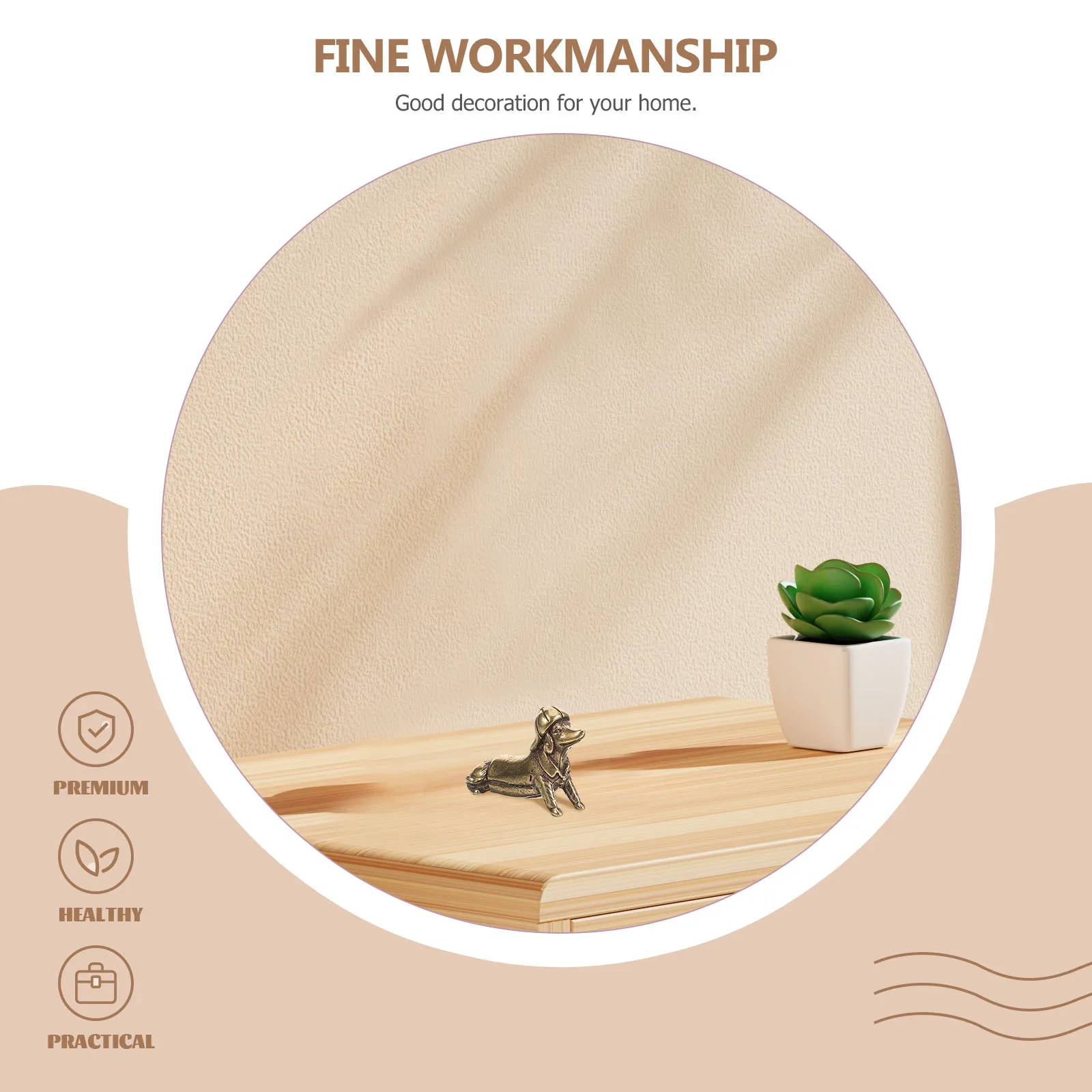 

Sausage Dog Copper Animal Statue Fine Workmanship Desktop Decor For Home Office Indoor Tabletop Decoration