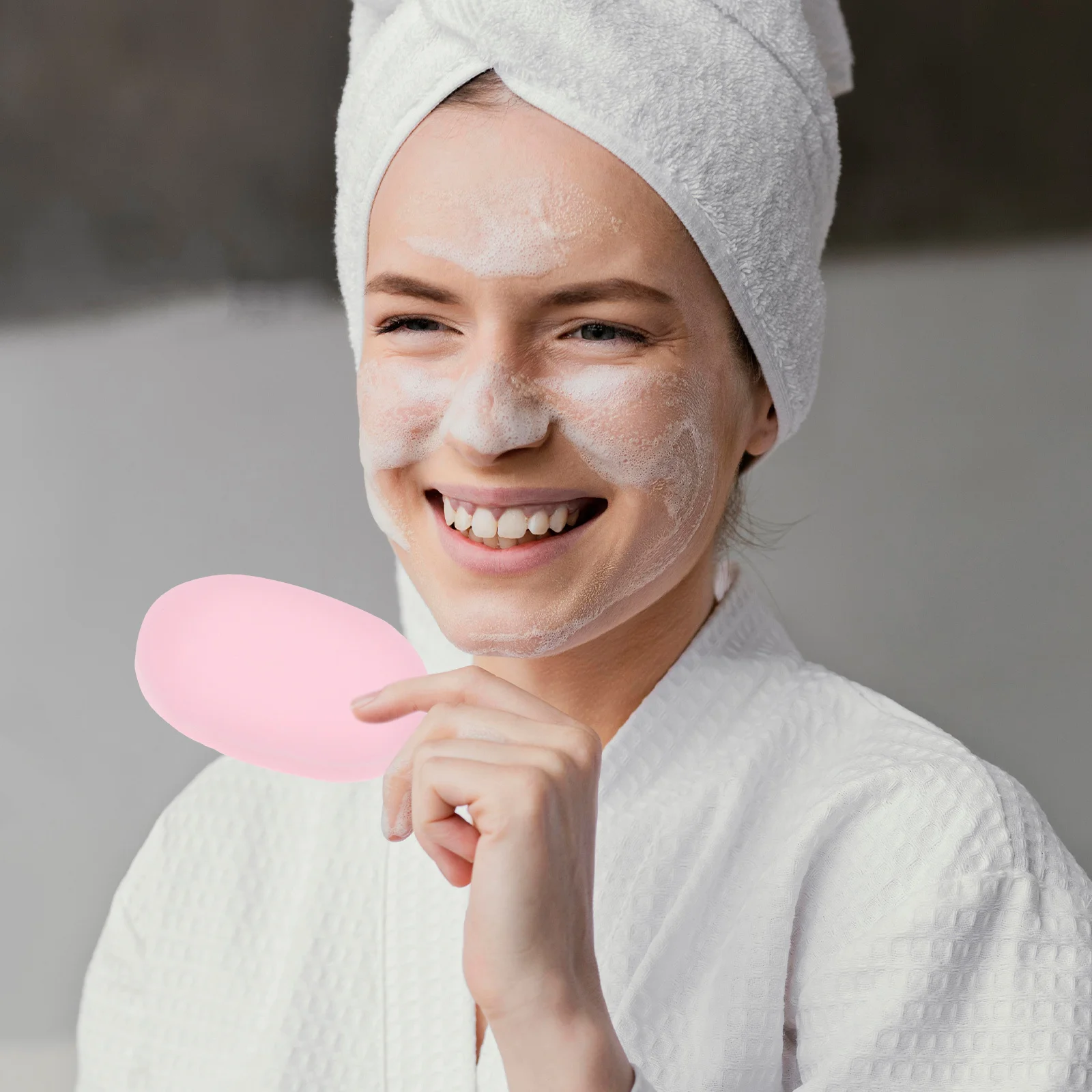 5개입 얼굴 스펀지 부드럽고 자연스러운 무독성 생분해성 모든 피부 타입용 얼굴 퍼프 메이크업 도구 클리닝 패드 세척용