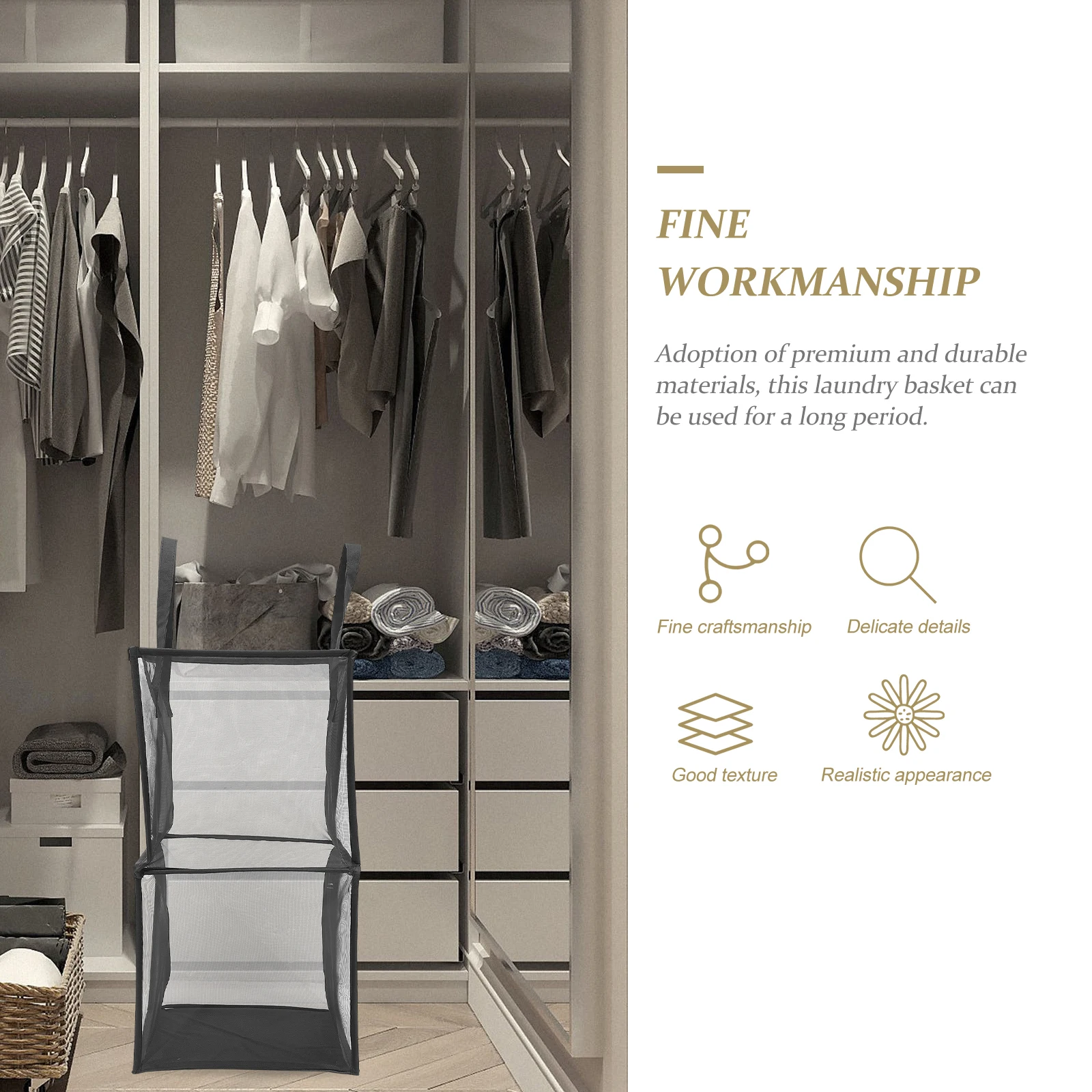 

Foldable Laundry Large Capacity Pp Large Mesh Laundry Hamper Polyester Mesh Hamper For Clothes Blankets Bedroom Bathroom Use