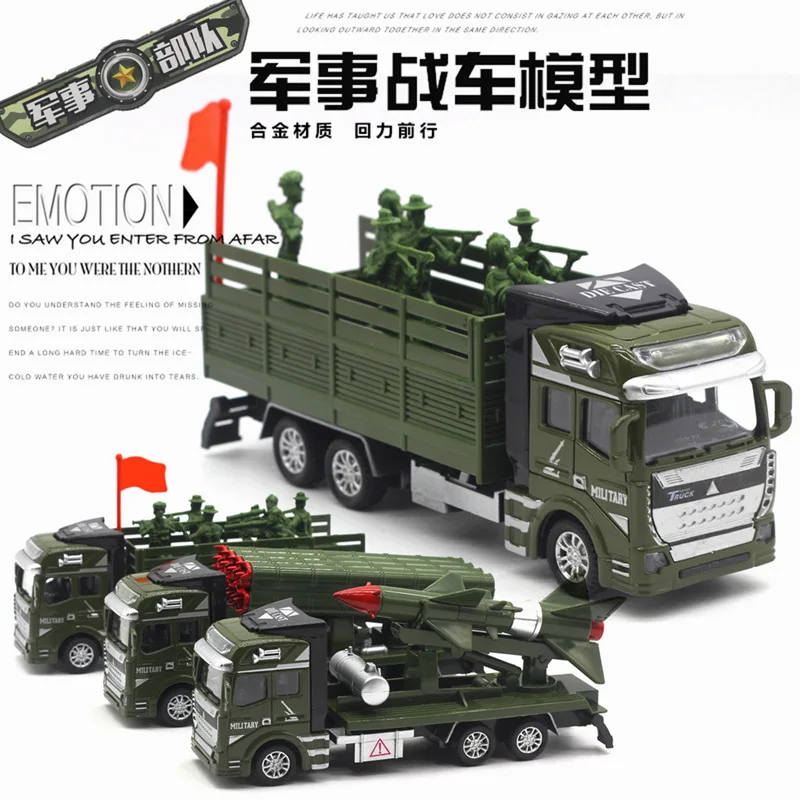 1:48 Legierung Militärmodelle Raketenwerfer Raketenwagen Pull Back LKW Spielzeugauto Modell neues Modell Geschenke