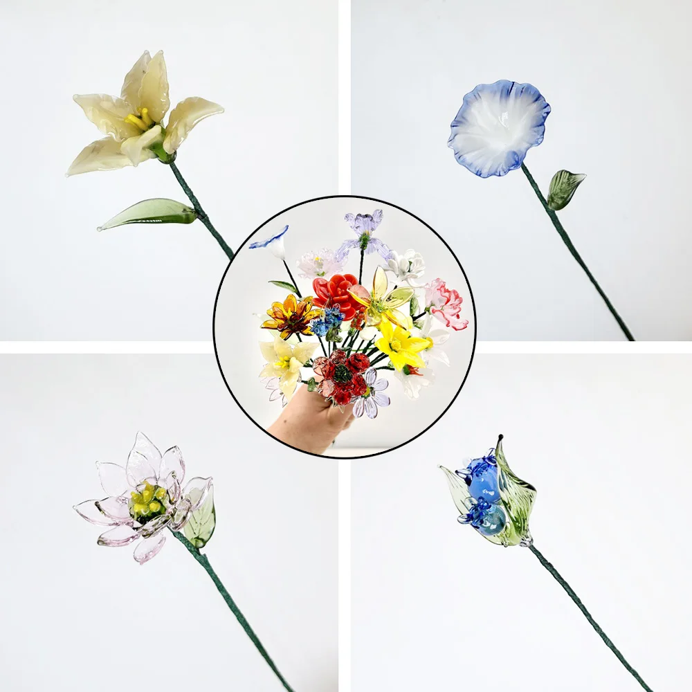 

Handmade Simulated Glazed Flowers | Personalized Artificial Flower for Twelve Months | Chinese Heritage Craft Table Decor