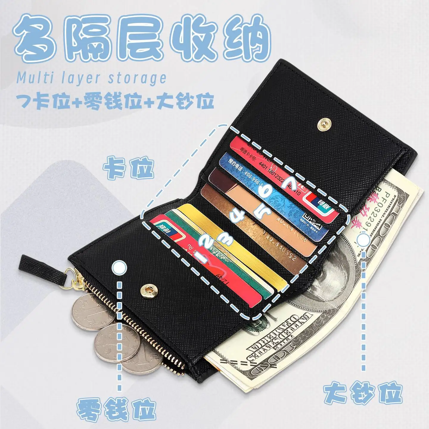 Genshin Impact Wallet Collaboration Funina Men And Women Students Children Card Holder Lightweight Compact Exquisite SimpleAnime