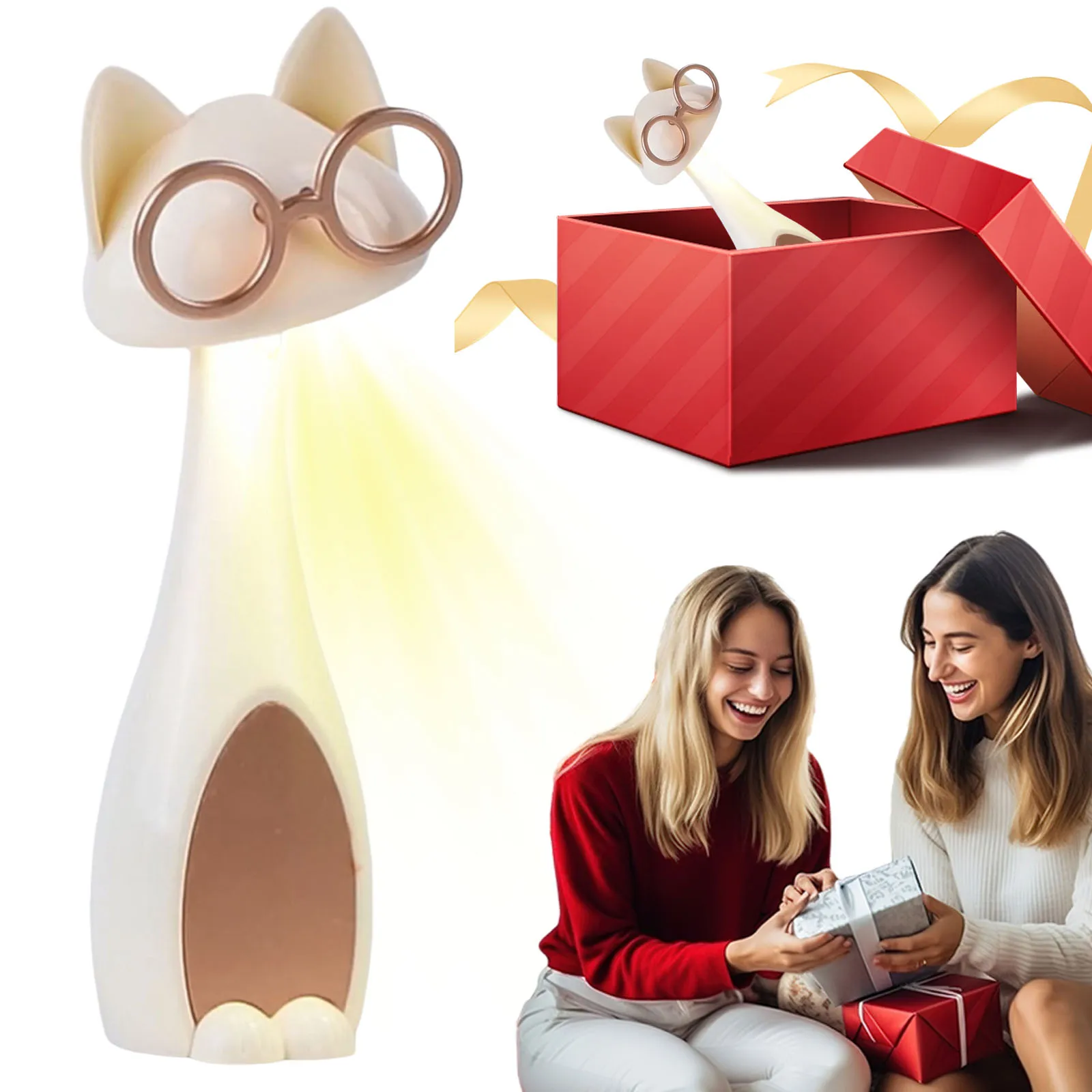 LED Desk Lamp Rechargeable Cute Desk Lamp Portable Cat Night Light for College Dorm Bedroom Reading