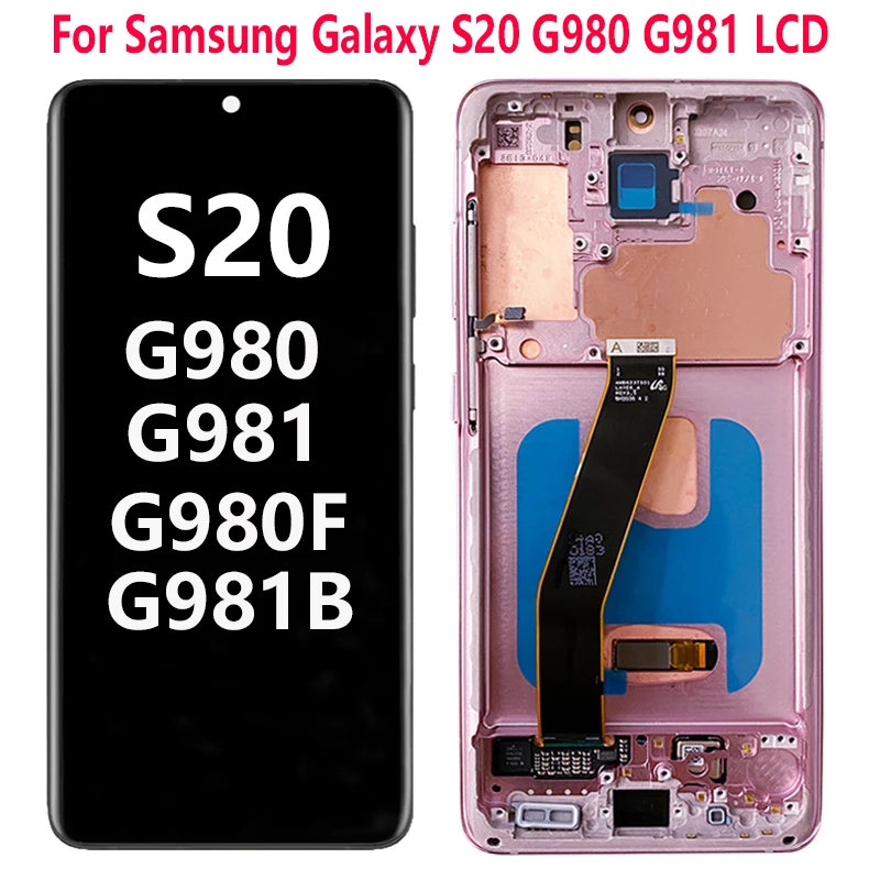 

With Defect 6.2'' G980F LCD For Samsung S20 5G G980A Touch Screen With frame Digitizer Assembly S20 SM-G981B/DS G981F Screen