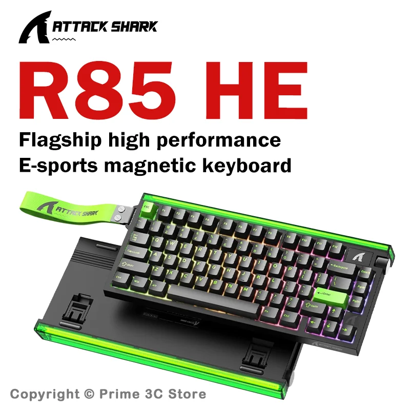 ATTACK SHARK R85 HE 75% Wired Gaming Magnetic Keyboard 8000Hz Rapid Trigger RGB Lightbox Knob Hall Effect Gaming Keyboard