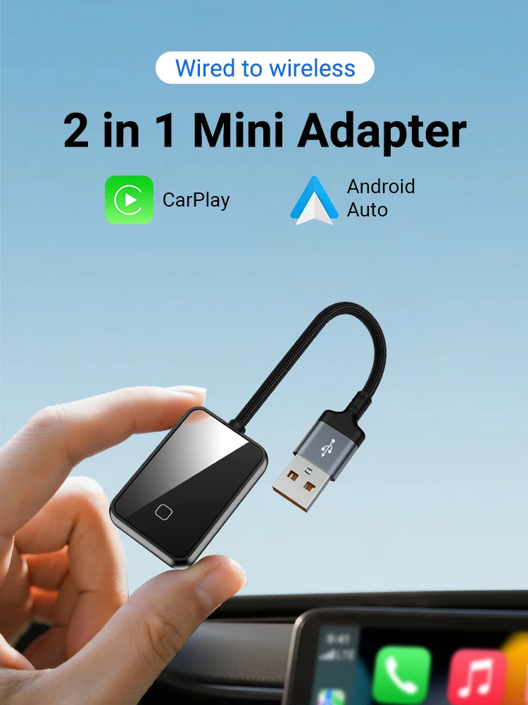 2026 XUDA MINI F-S 2-in-1 Kabelloser Adapter Android Auto CarPlay Wireless Smart Car Play Box für OEM-Fahrzeuge Plug-and-Play