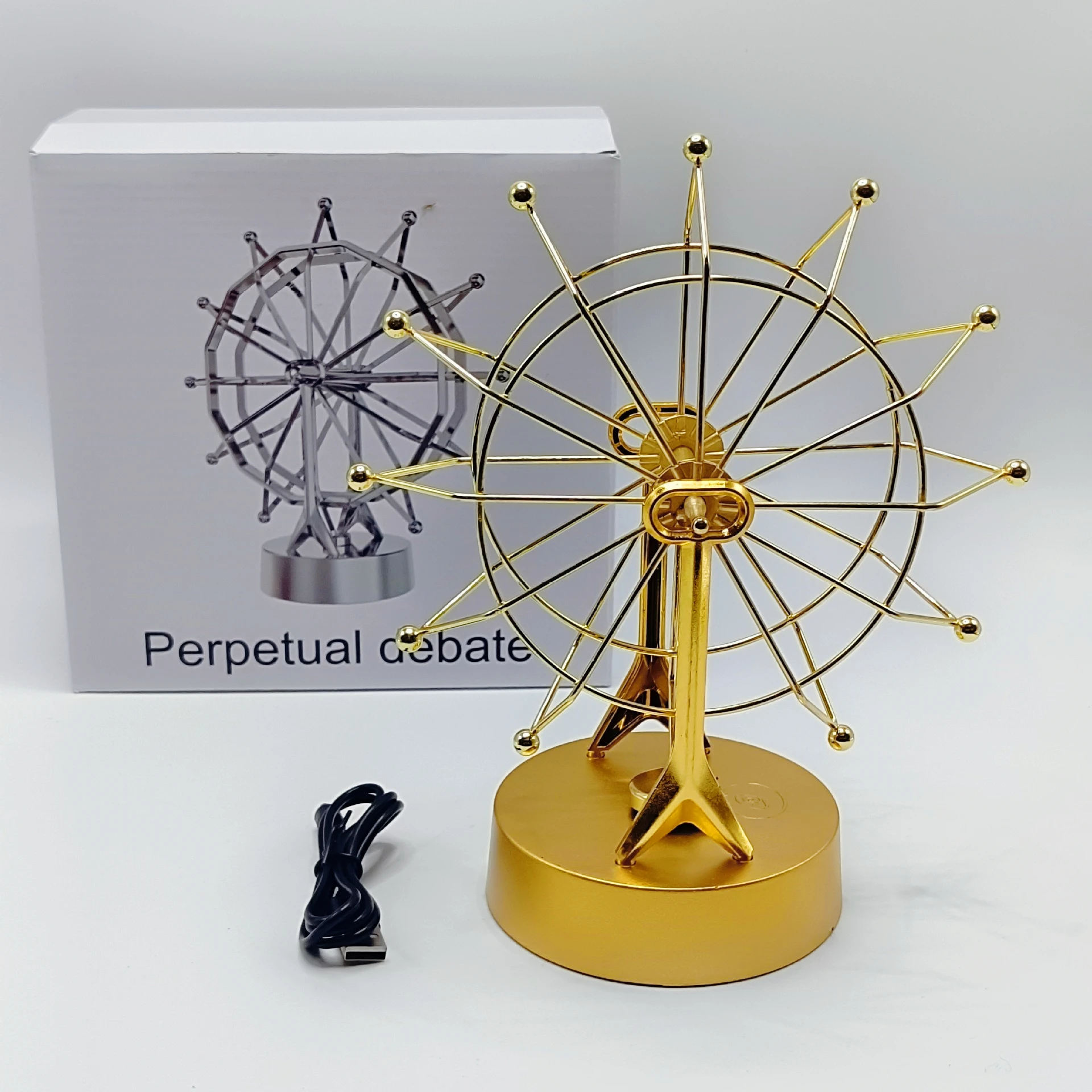 

New Creative and Personalized Permanent Motion Instrument Metal Ferris Wheel Ornament Rotating Home Desktop Decoration