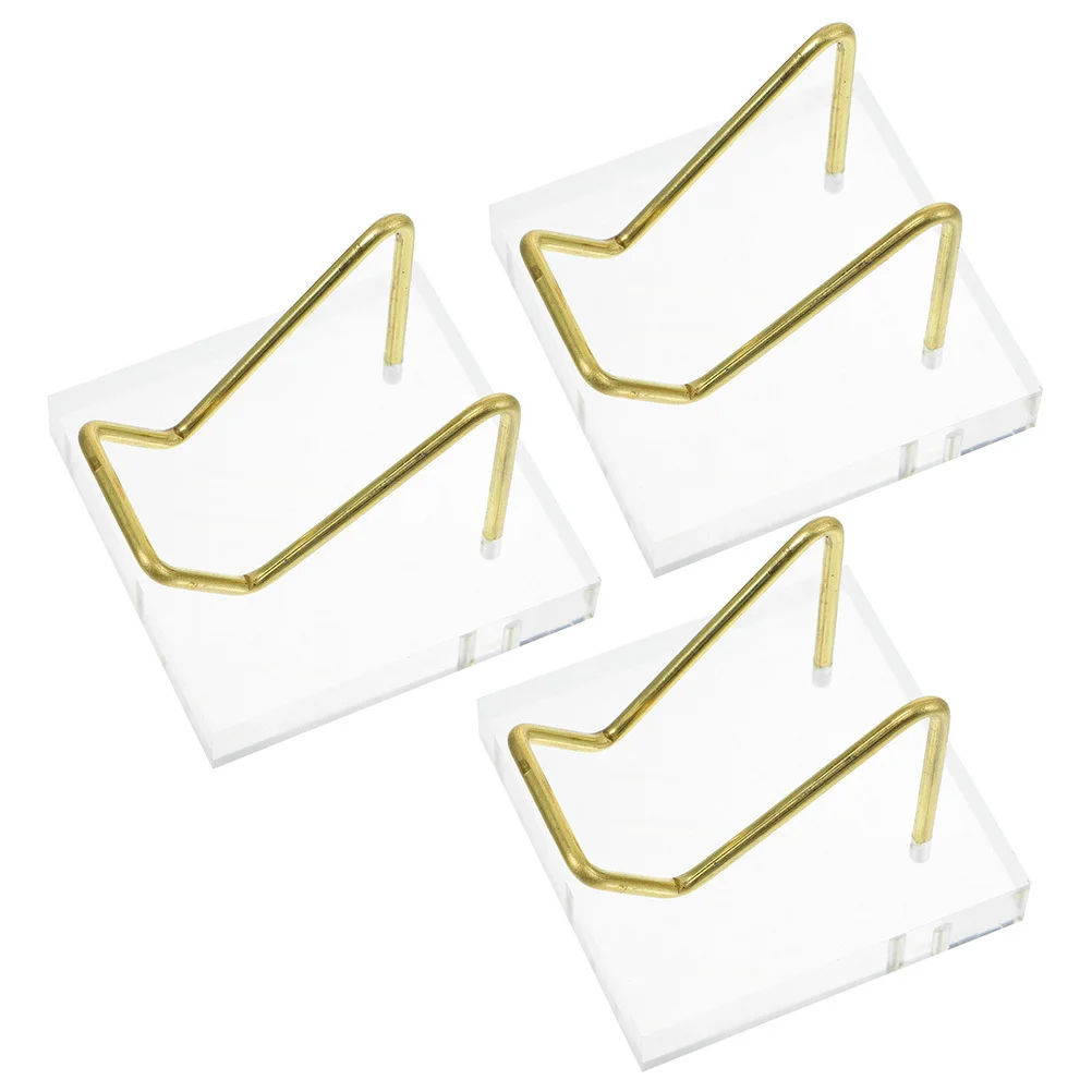 

3Pcs Minerals Display Stand Acrylic Metal Gemstone Holder Rack Crystal Stones Display Desktop Decor Collectibles Organizer