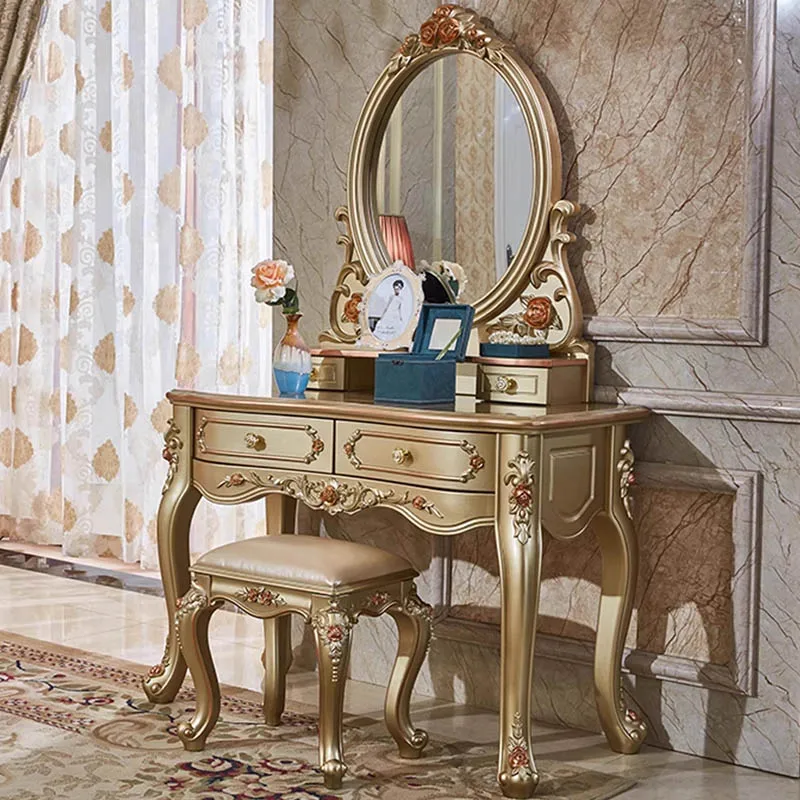 

European Bedside Dressing Table Makeup Modern Luxury Cabinet Vanity Table White Garden Comoda Pra Quarto Lounge Suite Furniture