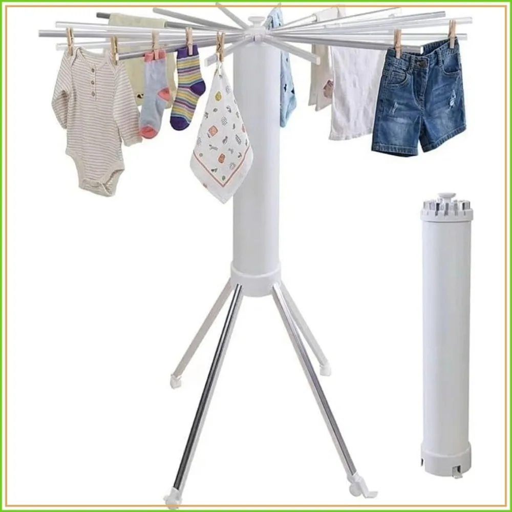 Step Up Tripod Octopus Laundry Drying Rack, Portable Foldable, 16 Aluminum Rods, 4 Legs, Indoor Outdoor Use