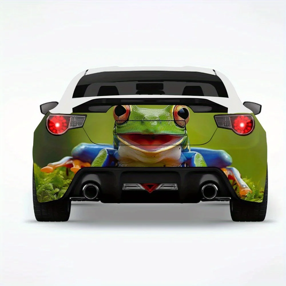 

Улыбающаяся дерево-лягушка, автомобильная наклейка-виниловая наклейка на заднюю часть автомобиля, водонепроницаемые самоклеящиеся виниловые наклейки для хвоста и бампера автомобиля, декор