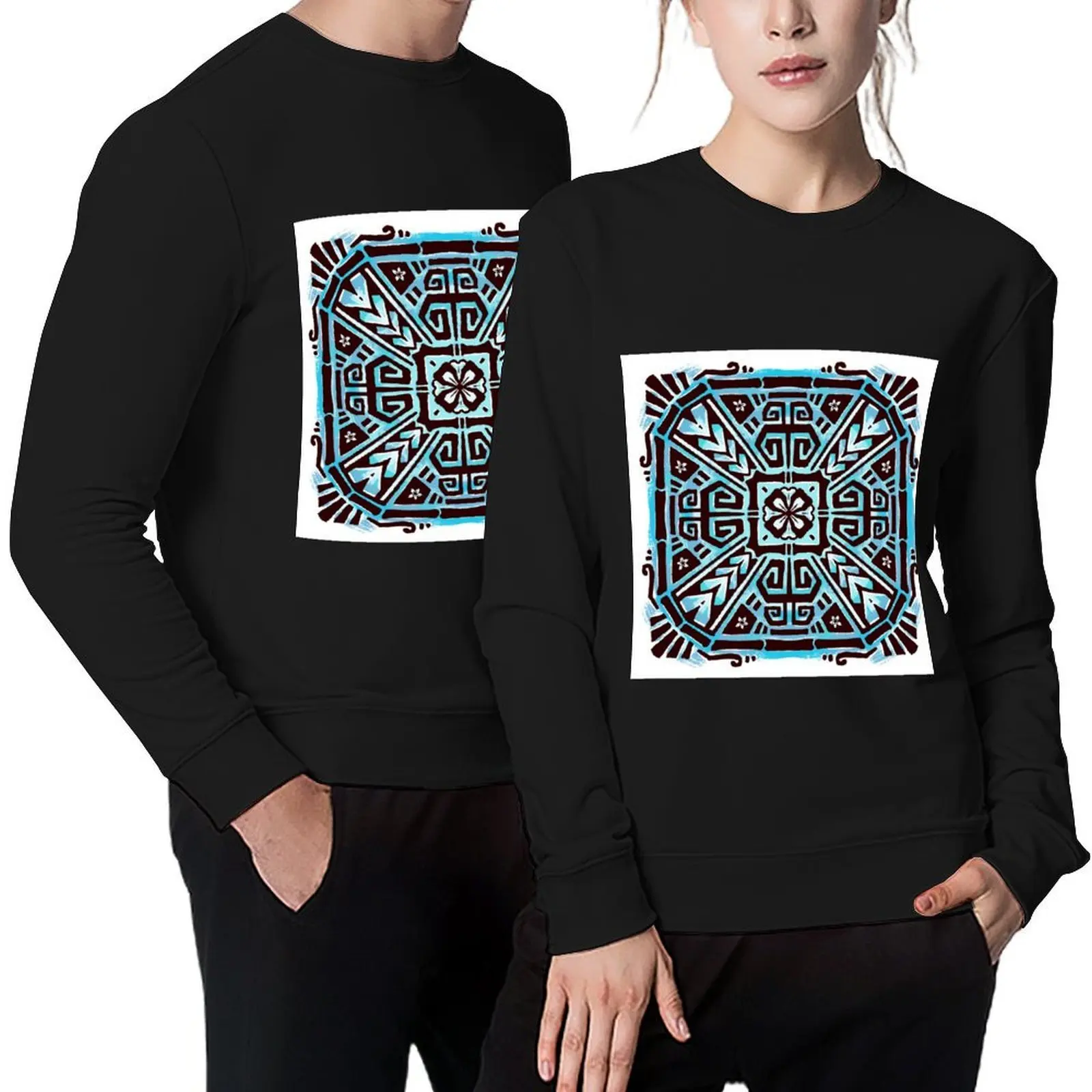 

Geometric Polynesian - Blue Version Pullover fashion men men clothing aesthetic clothing men's coat hooded sweatshirt