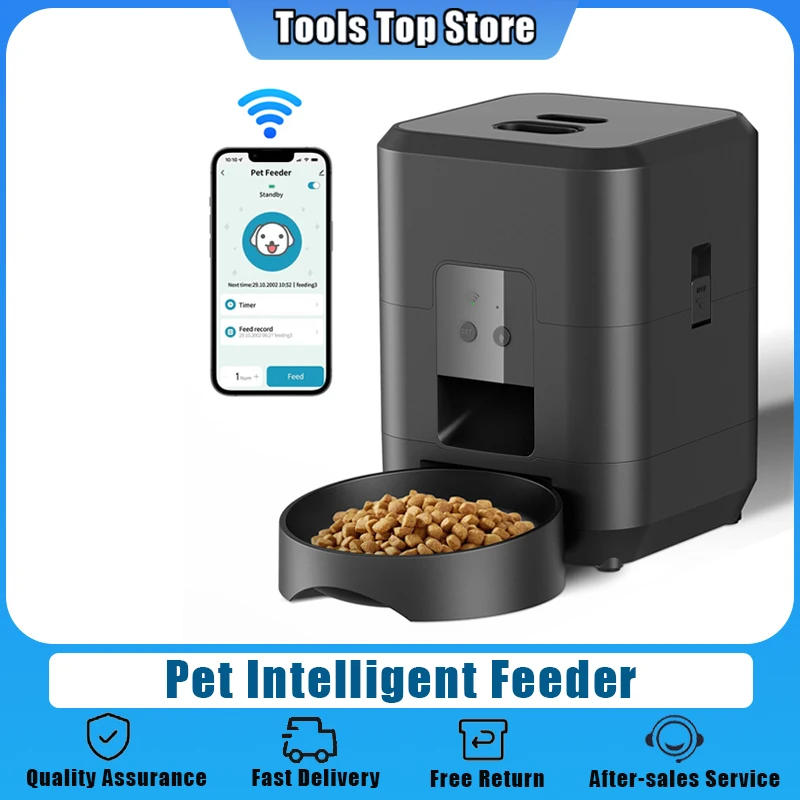 Mangeoire intelligente pour animaux de compagnie mangeoire automatique pour chat distributeur de nourriture pour chien lent avec synchronisation et quantité automatiques bol pour chat et chien