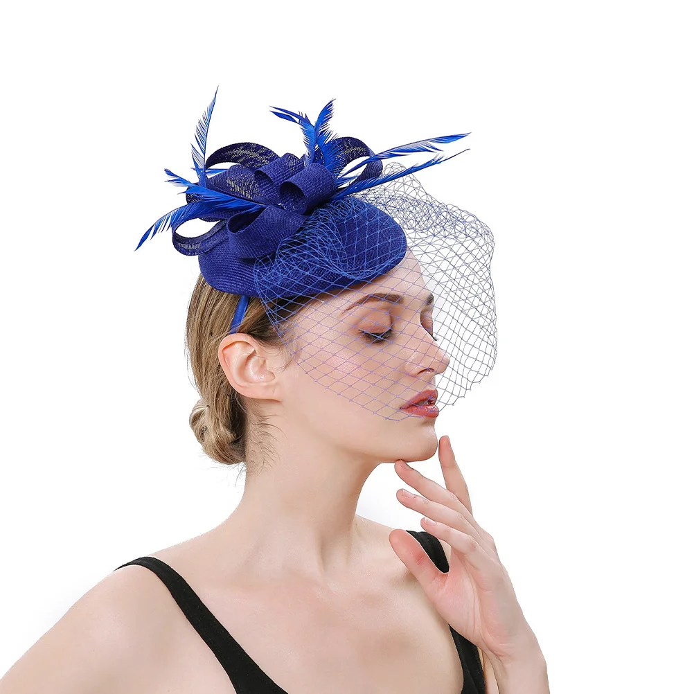 

Flower Headband Fascinator Elegant Mesh Veil Hair Clip for Women Party Wedding Tea Party Role Play Banquet Headdress