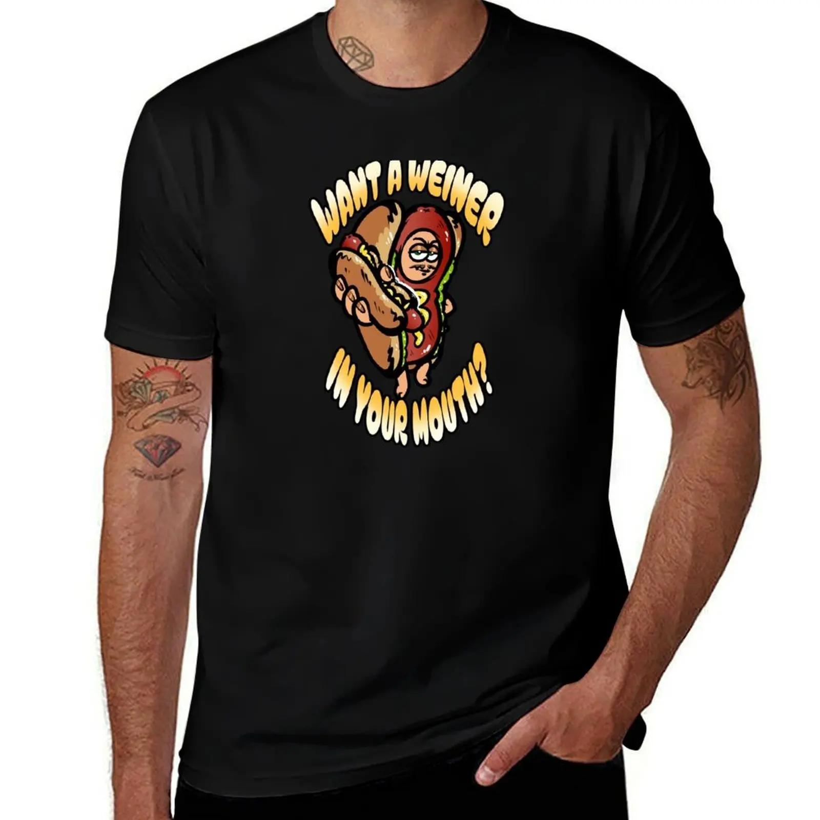 Hot Dog Fella Design T-Shirt Quick Dry Outdoor Sports T-Shirt