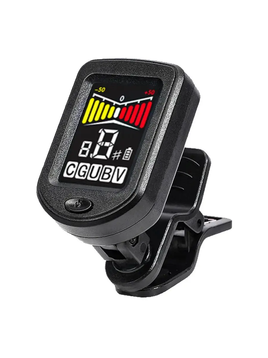 Accordeur de guitare à clipser avec écran régulier/couleur 360 ° Accordeur chromatique rotatif pour guitare, basse, ukulélé, violon