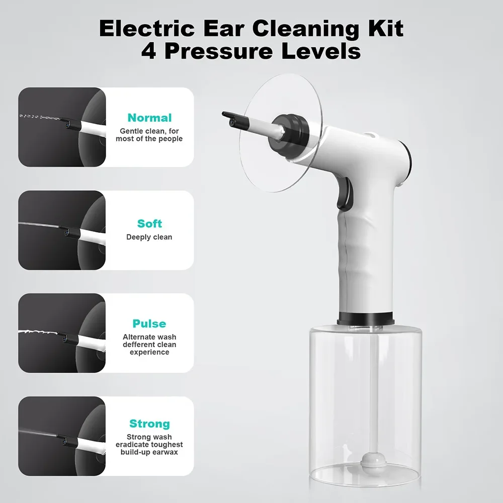 Electric Visual Ear Washer Earwax Remover Household Portable Cleaning Earwax Soft Ear Tips Cleaner Safe Ear Irrigator