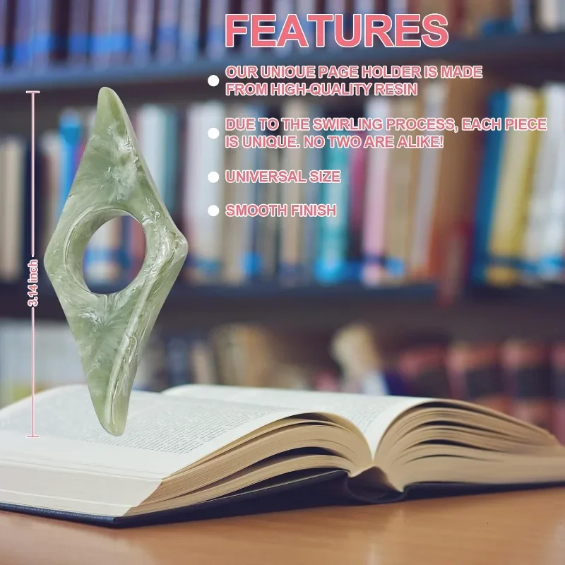 حامل صفحة الإبهام للقراءة، عبوة من قطعتين، إشارة مرجعية بنمط الطاقة، حامل صفحة إصبع الكتاب، ملحقات الكتاب لمحبي القراءة