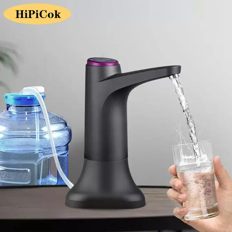 Hipicok-bomba de água 19 litros, dispensador de água, carregamento mini usb, automático, elétrico, garrafa de água