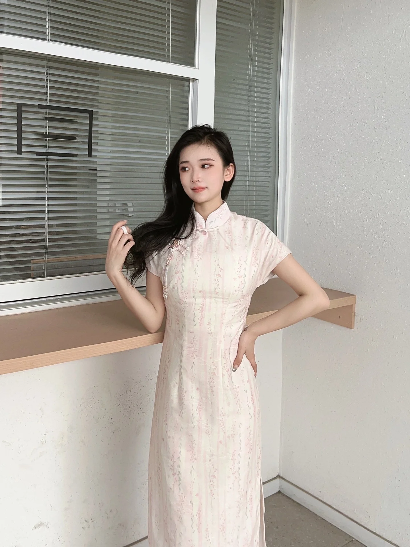 

Ele Pink Lady ort Sve Qipao Women's Modified Traditional Chinese Dr Daily Wear Spring 2026 Breathable Long Skirt