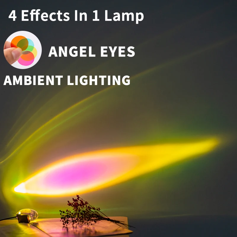 

LED Crystal Desk Light Colorful Egg-shaped Night Light Home Decor Creative Projector Angel Eyes Bedside Table Lamp Ambiance Gift