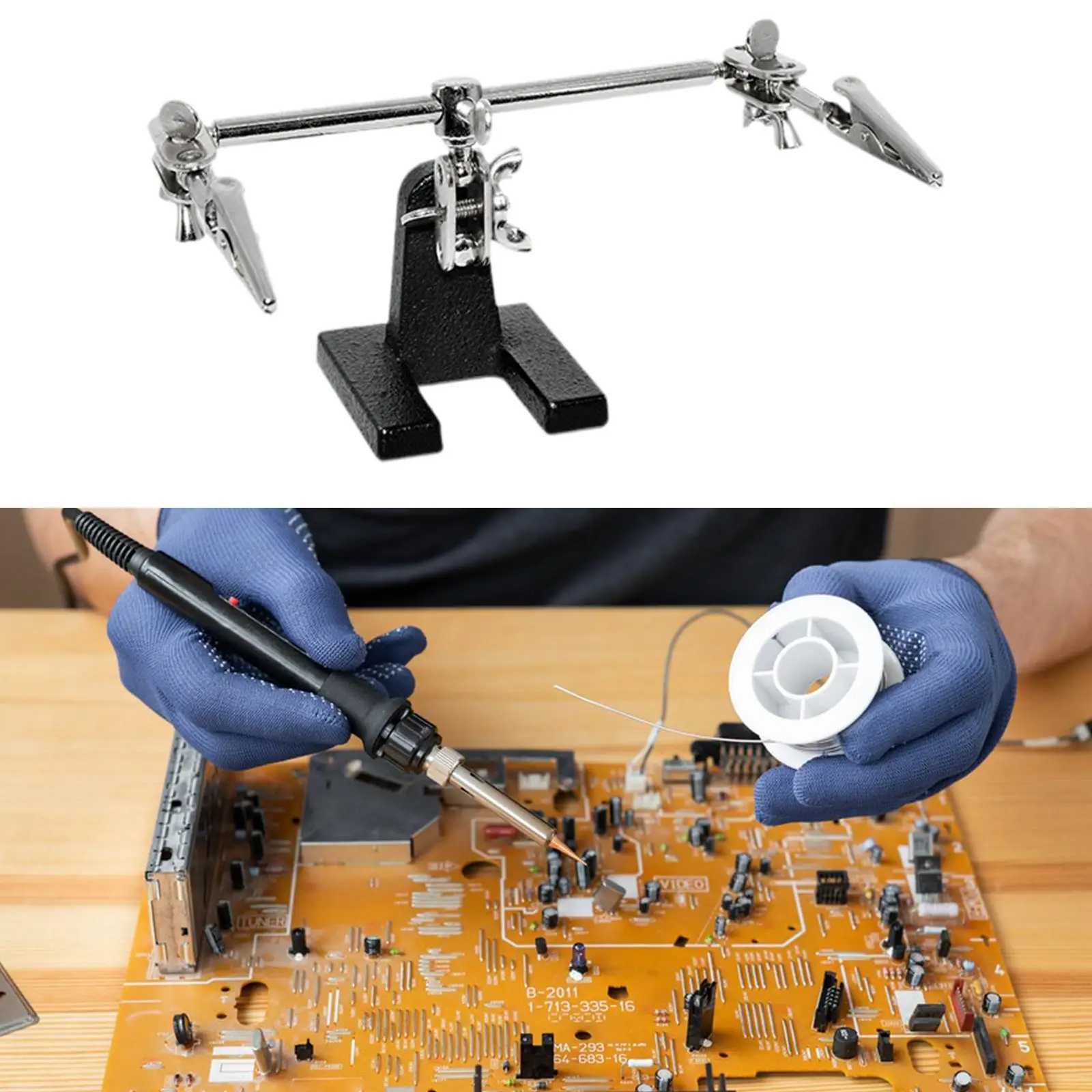Circuit Board Holder and Repair Adjustable Auxiliary Clamp Helping Hands