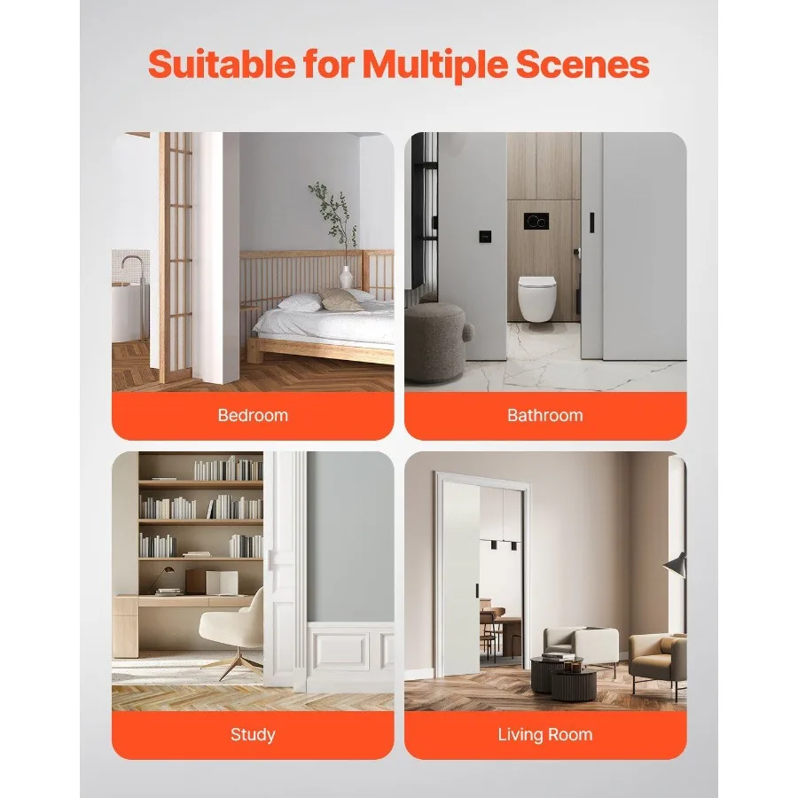 Sliding Pocket Door Hardware Track Kit, 5.73 ft Heavy Duty Pocket Door Hardware Kit, Commercial Grade Pocket Door Hardware and