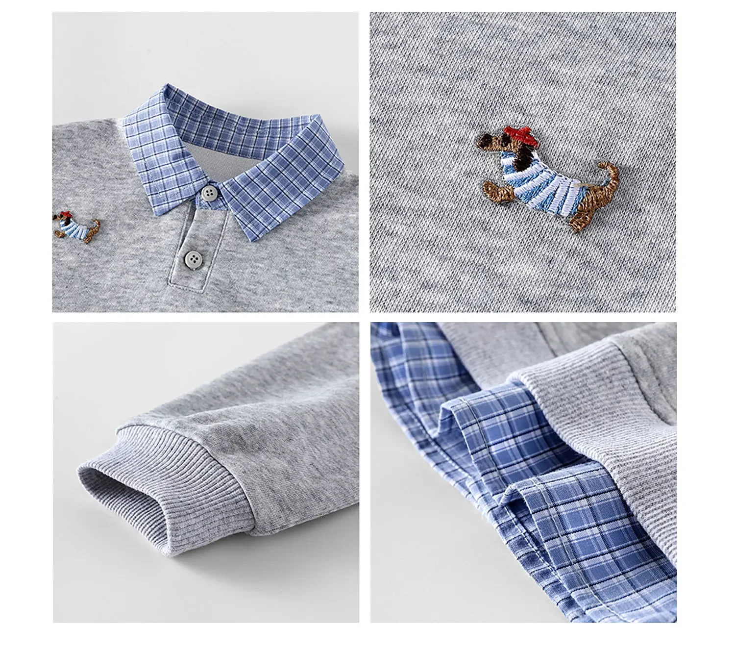 ZOETOPKID Kinder-Warmpullover Herbst Winter Jungen Cartoon-Unterhemd Baby Mädchen Fake Zweiteiliger Pullover – Detail 4