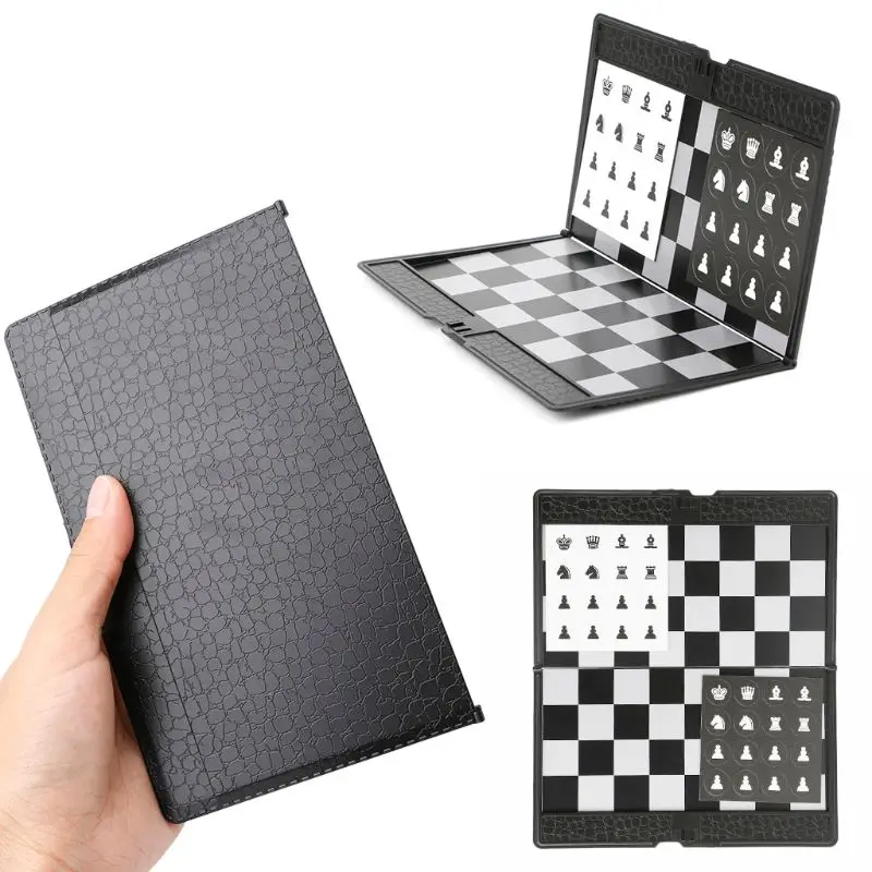 Pocket Folding International Chess Set Board Checkers Plane