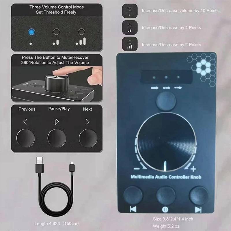 Contrôleur de Volume pour Ordinateur, USB, Limitation de Bureau, Bouton à Distance, Audio, Numérique, Fil, HIFI