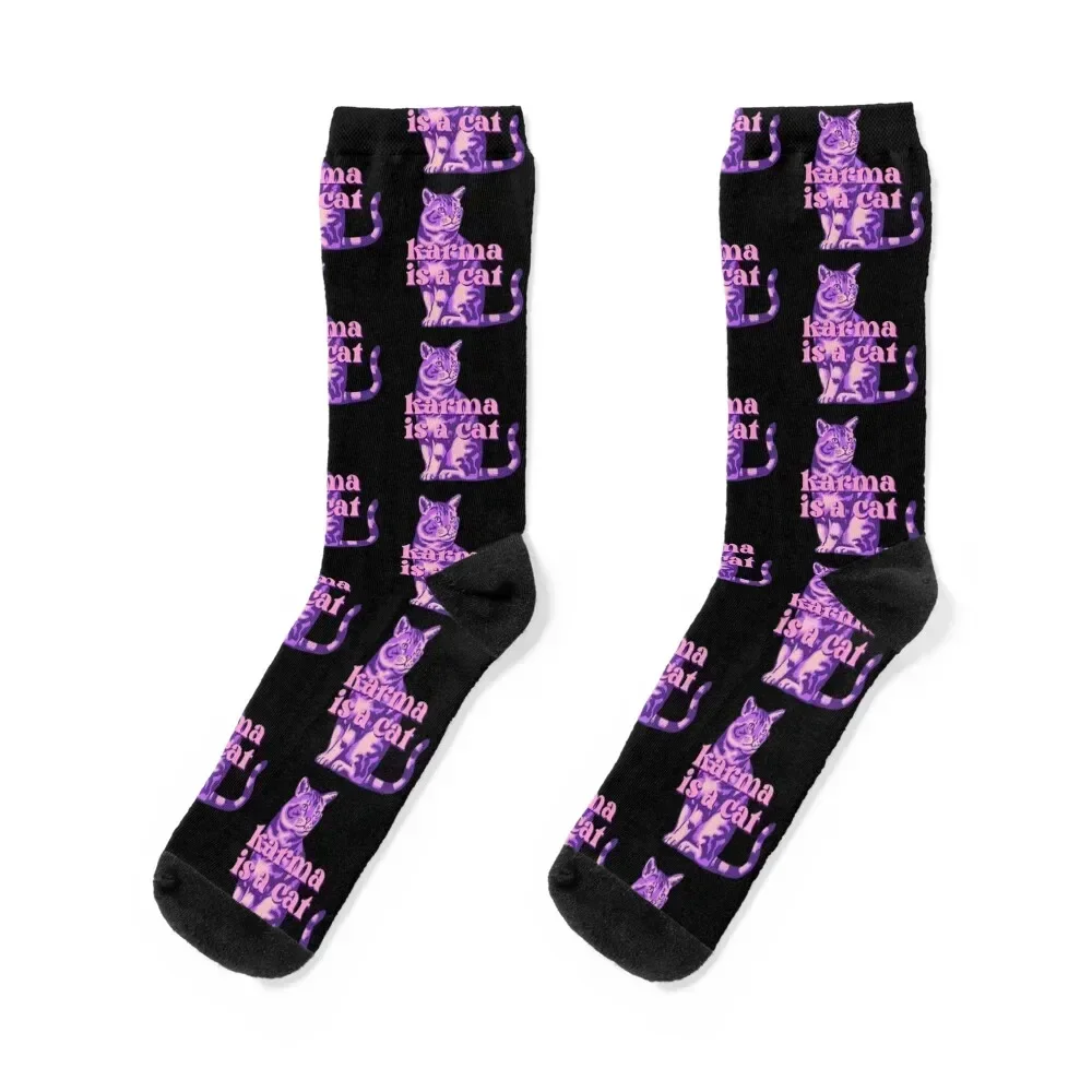 

Karma is a Cat Socks kids with print moving stockings anti-slip Socks Men Women's