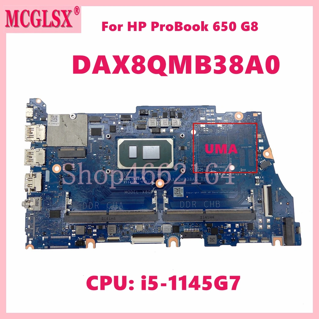 

DAX8QMB38A0 With i5-1145G7 CPU Laptop Motherboard For HP ProBook 440 G8 650 G8 Notebook Mainboard Fully Tested OK