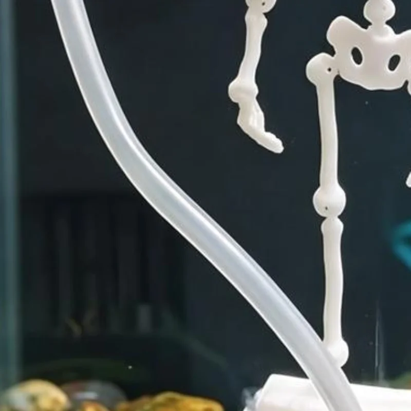 Creative Lifelike Skeleton Aquascaping Ornament Bubble Powered Resin Statue for Desktop Fish Tank Home Aquarium Decoration
